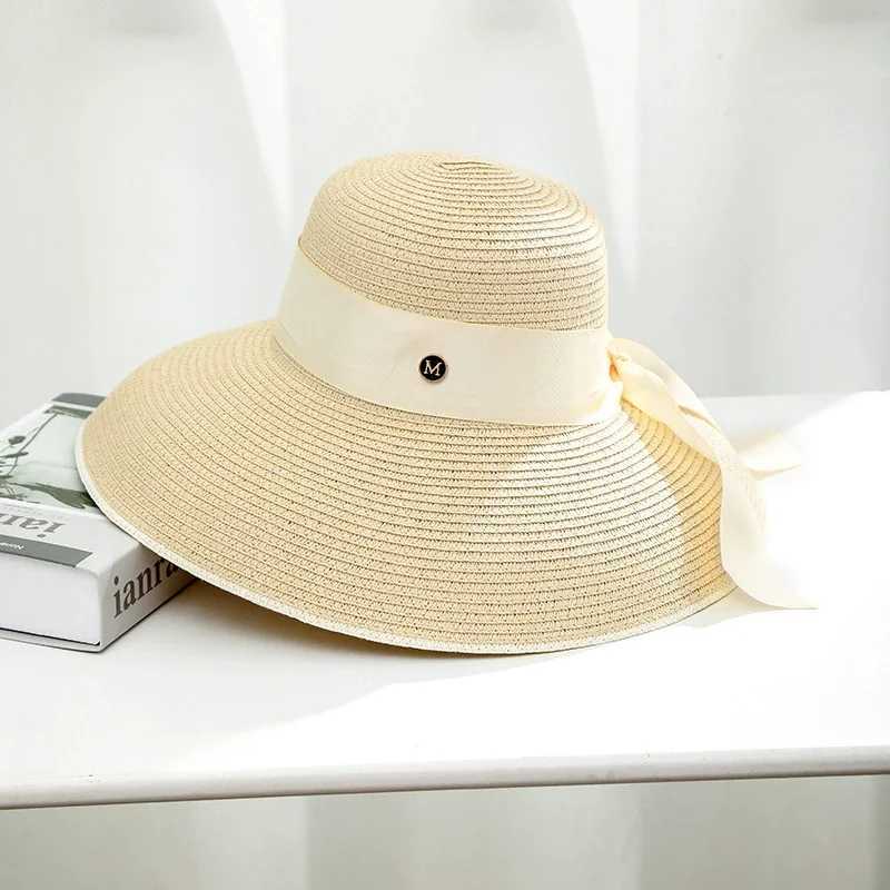 Women Cap Beach Hat Hepburn Style Bucket Hats Summer Retro Design Travel Sunscreen Straw-hat Sunshade Fisherman Caps Sun Helmet Z250407
