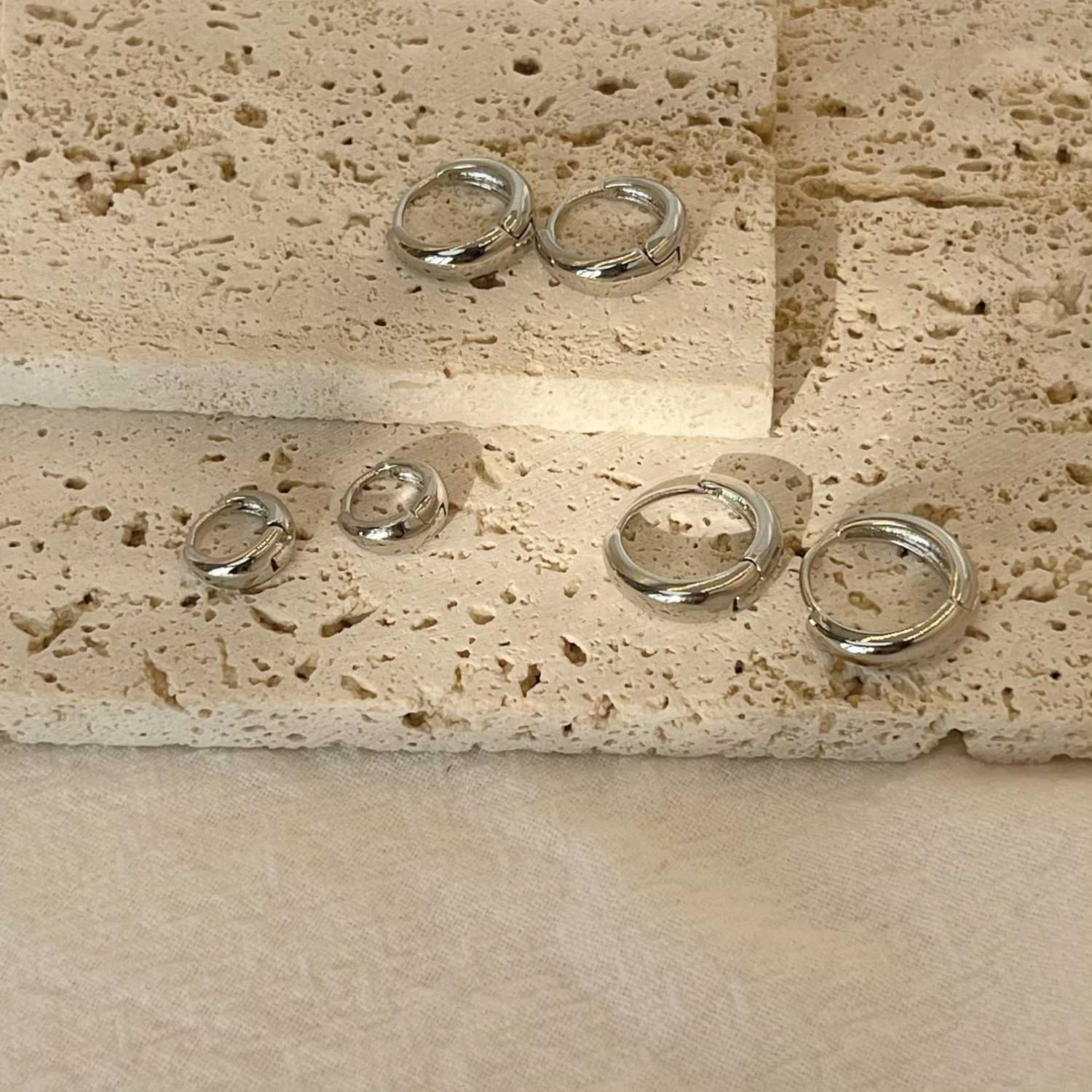 Stainless Steel 1 Pair Minimalist Huggie Hoop Earrings For Women Gold Color Tiny Round Circle 6/10/12mm Punk Unisex Rock Earring Z250408
