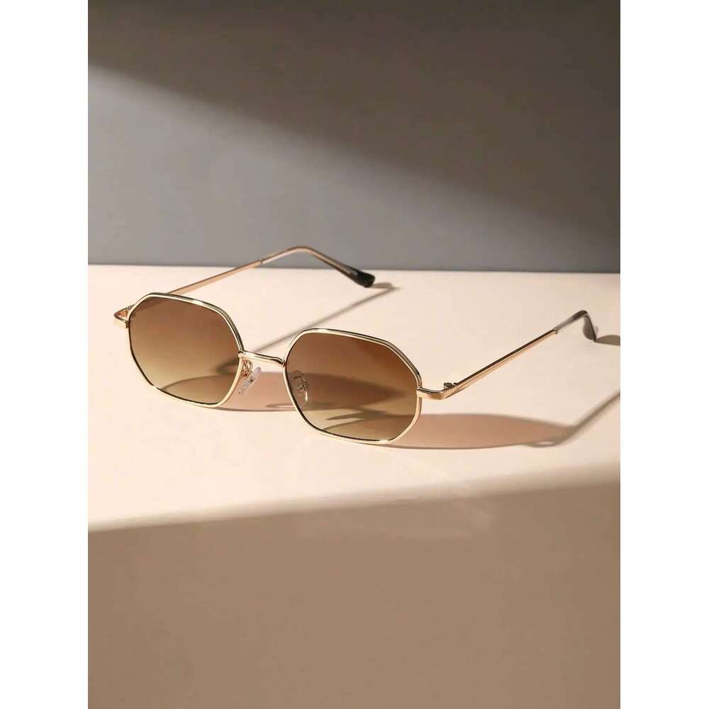 1PC Unisex Geometric Metal Design Fashion Colorful Sunglasses For Street-Photography Seaside-Party Travel Driving Accessories