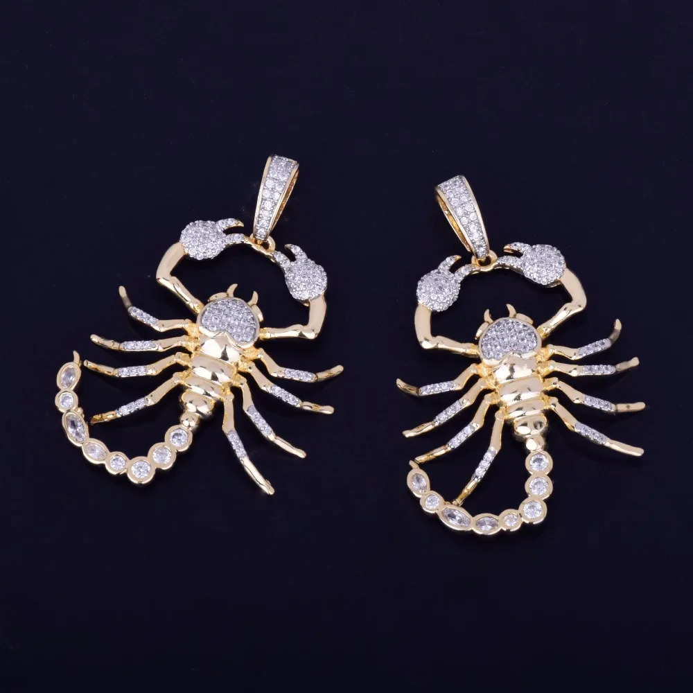Hip Hop Ice Out Zircon Poisonous Scorpion Pendant Necklace Men Women Cool Punk Rock Street Party Jewelry Gifts 251105