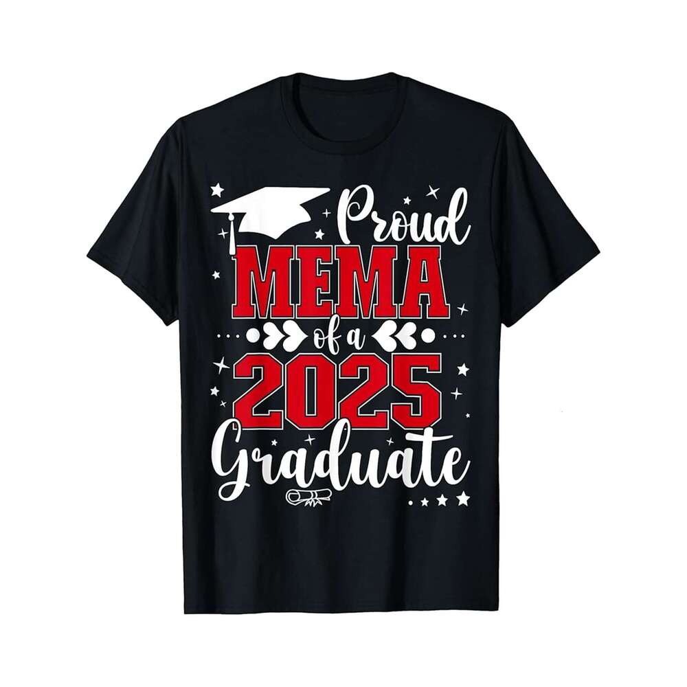 Designer T shirt Proud Mom of a 2025 Graduate Class Senior Graduation mother - 220g Tshits