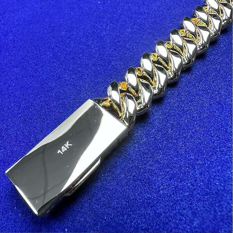 925 Sterling Silver Necklace Chain Moissanite Cuban Link Diamond Chain Diamond Prong Cuban Chain