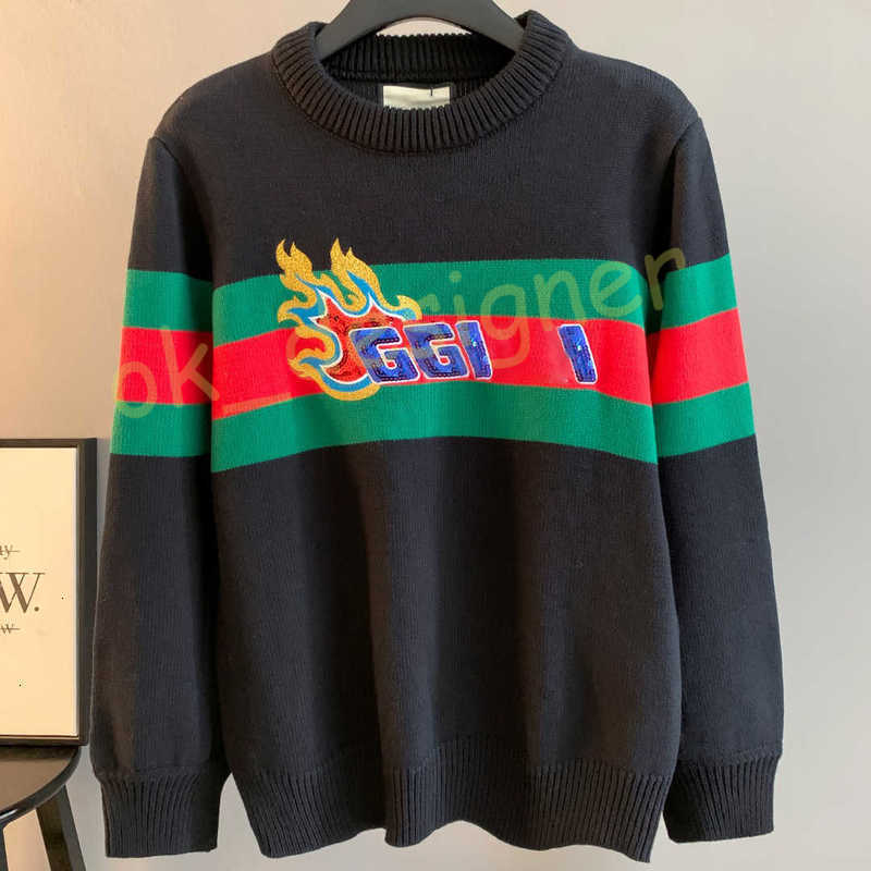 Designer Men's Sweaters High quality crew neck sweater Classic Jacquard Wool Blend Pullovers Long sleeves sweater Loose Fit Unisex sweatshirt Size: S M L XL XXL