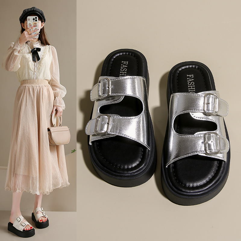 Designer Slipper Thick soled sandals free Shipping One word slippers Wearing casual sandal outside Beach beach sandals hot