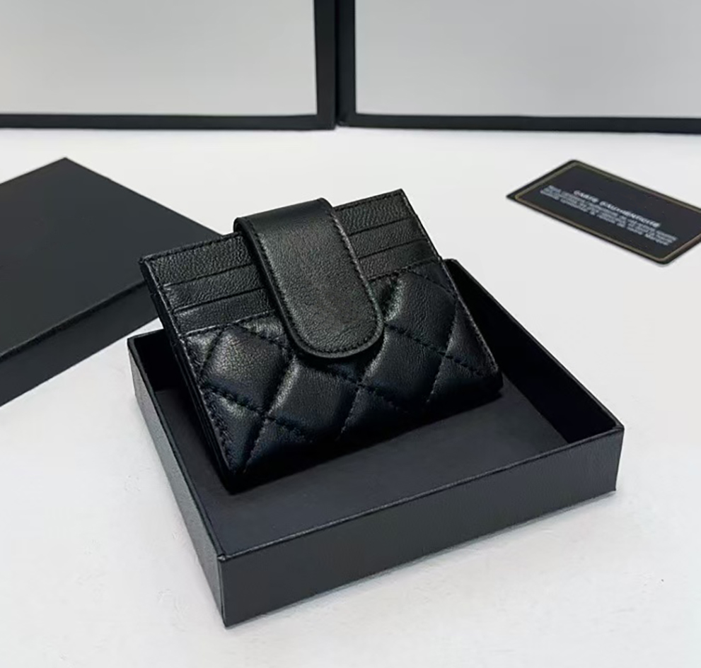 Designer mini Wallet genuine leather Card holder Luxury Men and Women Wallet Credit Card Clip Buckle Coin Purse Cash Pocket