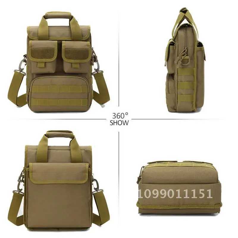 Men Tactical Bag Molle Messenger Shoulder Bags Waterproof Corssbody Bag Sack Sling Handbags Camouflage Outdoor Male Single BeltC250407