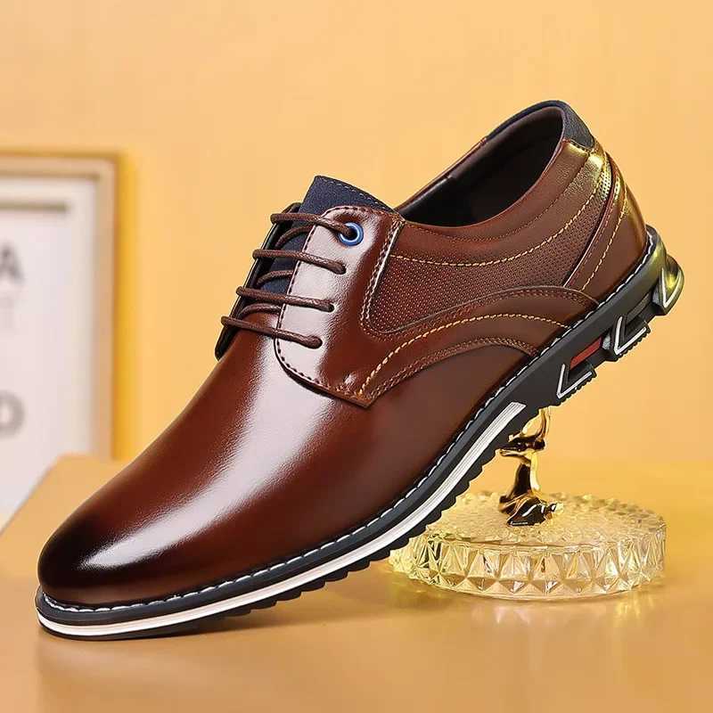 Hot Retro Business Fashion Casual Shoes For Men Office Brown Knight Loafers Elegant Breathable Mens Leather Shoesc250408
