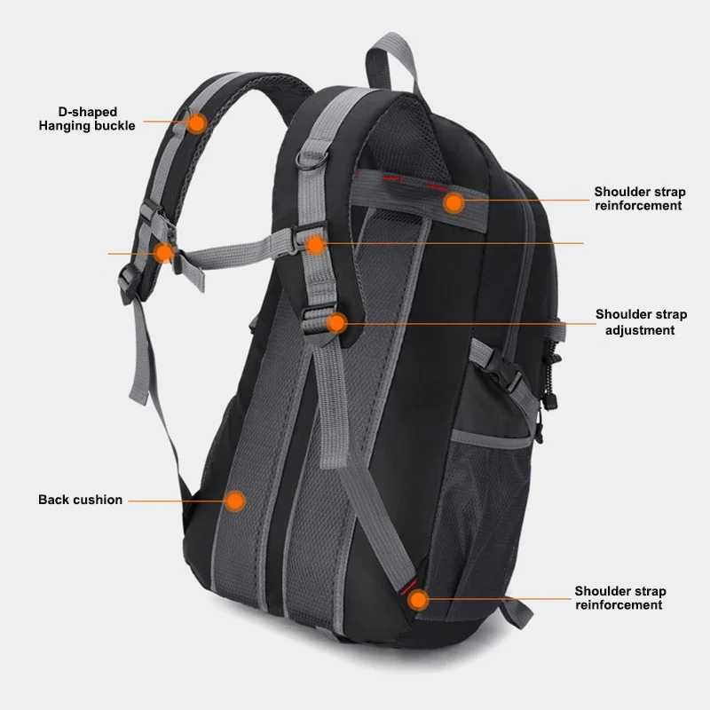 Outdoor Travel Climbing Bag Nylon Waterproof Hiking Tactical Military Backpack Mountaineering Camping Sports Backpack EquipmentC250407