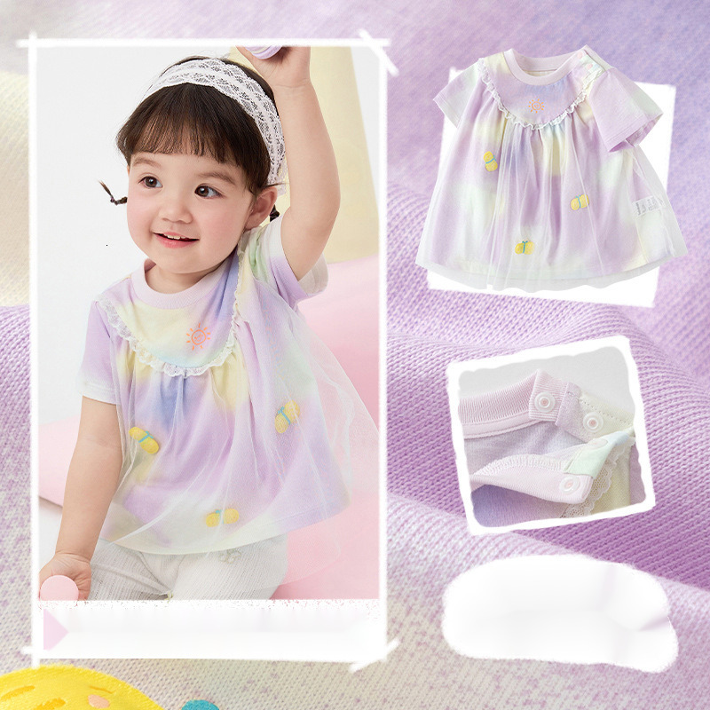 Ddmyshoesvip Children S Clothing Girls Mesh T Shirt New Summer Short Sleeved Pure Cotton Outerwear For Small Medium Sized Babies And Sweet