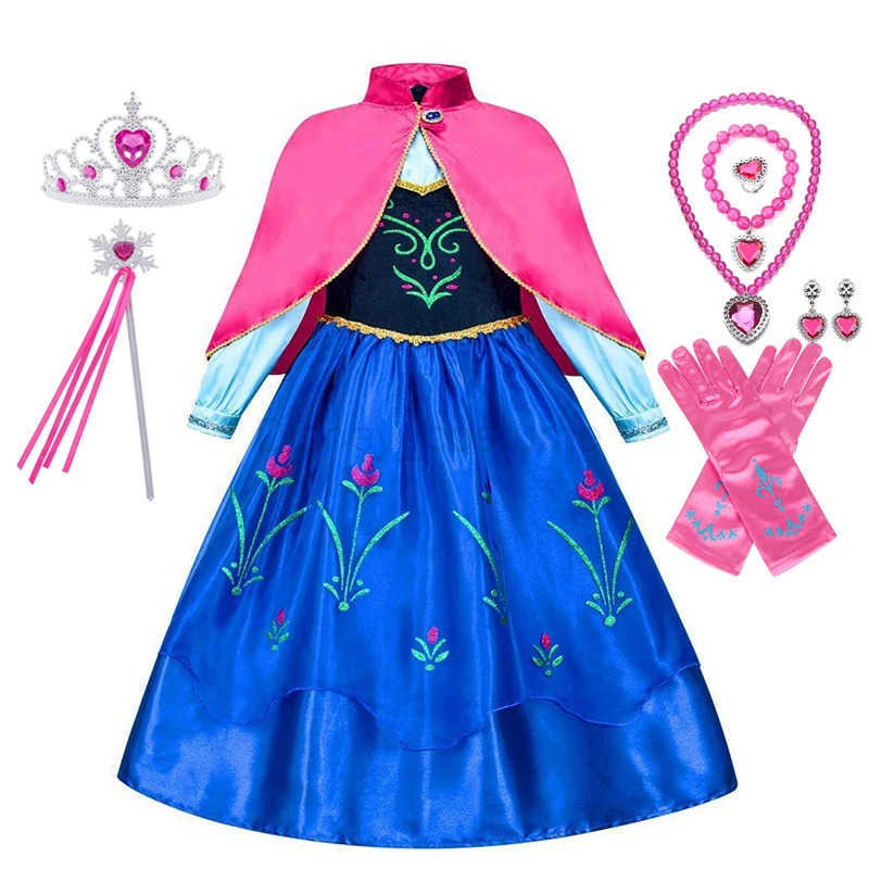 Disney Frozen Elsa Anna Princess Dress for Girls Sequined Mesh Ball Gown Carnival Clothes Kids Cosplay Snow Queen Frozen Costume X250408
