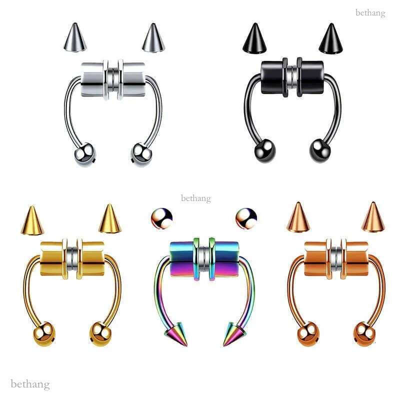 Magnetic Septum Piercing Fake Nose Ring for Women 316L Stainless Steel