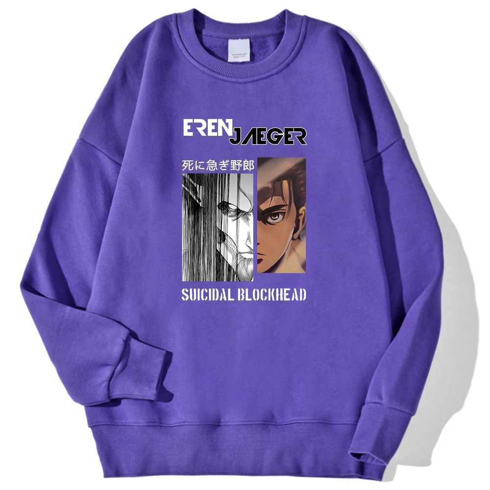 Eren Jaeger attacks Titan Printing mens sportswear fashionable and comfortable hooded sweatshirt retro soft pull Korean warm sportswear W250408