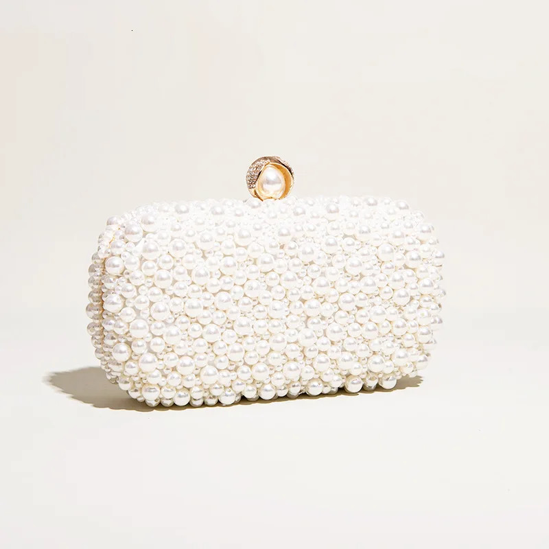 Womens Pearl Clutch Bag Crystal Evening Wedding with Chain Handbag er Party Wallet 250320