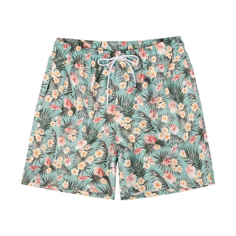 Hawaii 3D printed plant flamingo beach shorts mens summer shorts outdoor sports surfboard shorts quick drying swimming rodXJ250407