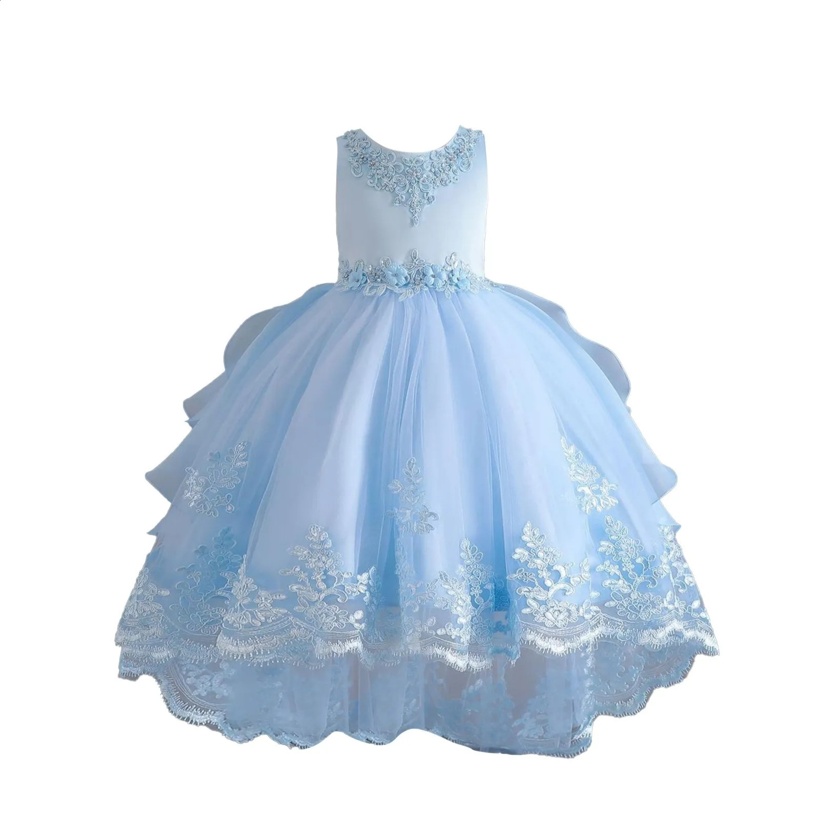 Childrens Dress Train Wedding Dress Girl Flower Child Piano Performance Dress Kids Dress Long Frocks for Girls 4 Years 250408