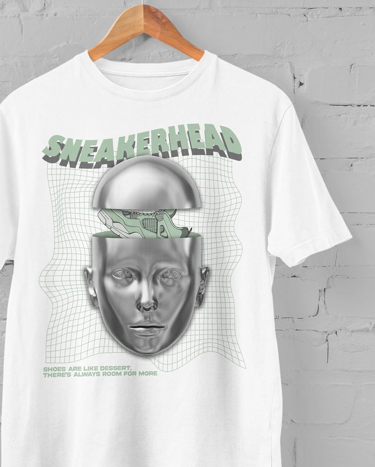 T shirt for Mens AJ 4 Abundance 4s Seafoam Shirt, Y2k Sneakerhead, Shirts Match Sneakers 2D Sneaker Graphic Tee Casual Tops Clothes Short sleeve