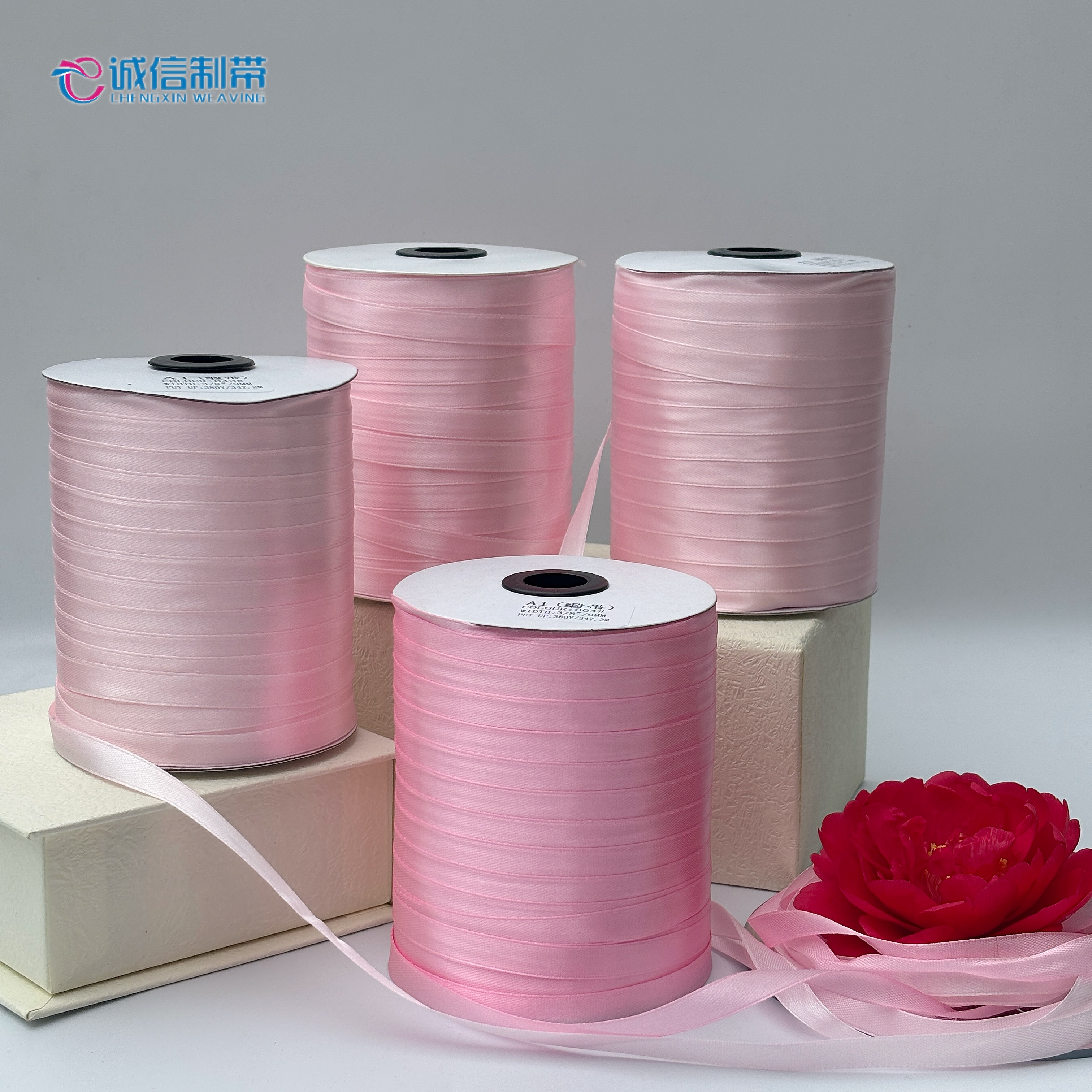 Durable 1cm Width Single-Side Shiny Satin Ribbon - 380 Yards Roll Ideal for Artistic Creations