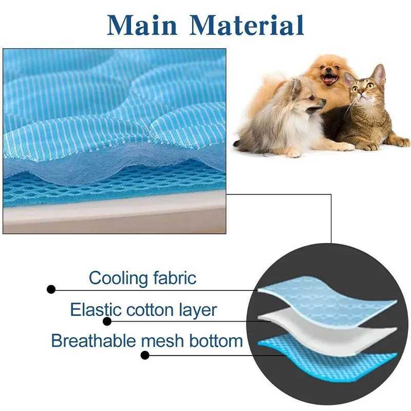 Summer dog cooling pad dog cat blanket sofa breathable pet dog bed washable small medium and large dog cart Y250407