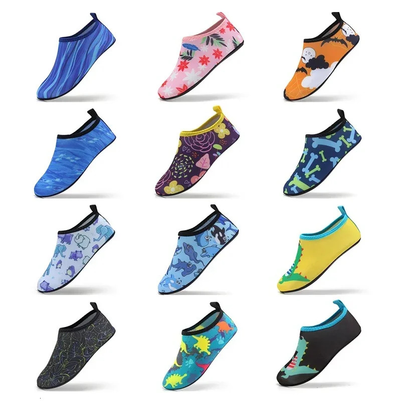 Children Water Beach Shoes Swimming Barefoot Girls Quick-Drying Aqua Shoes Boy Color Light Soft Slipper Snorkeling Swim Socks 250408