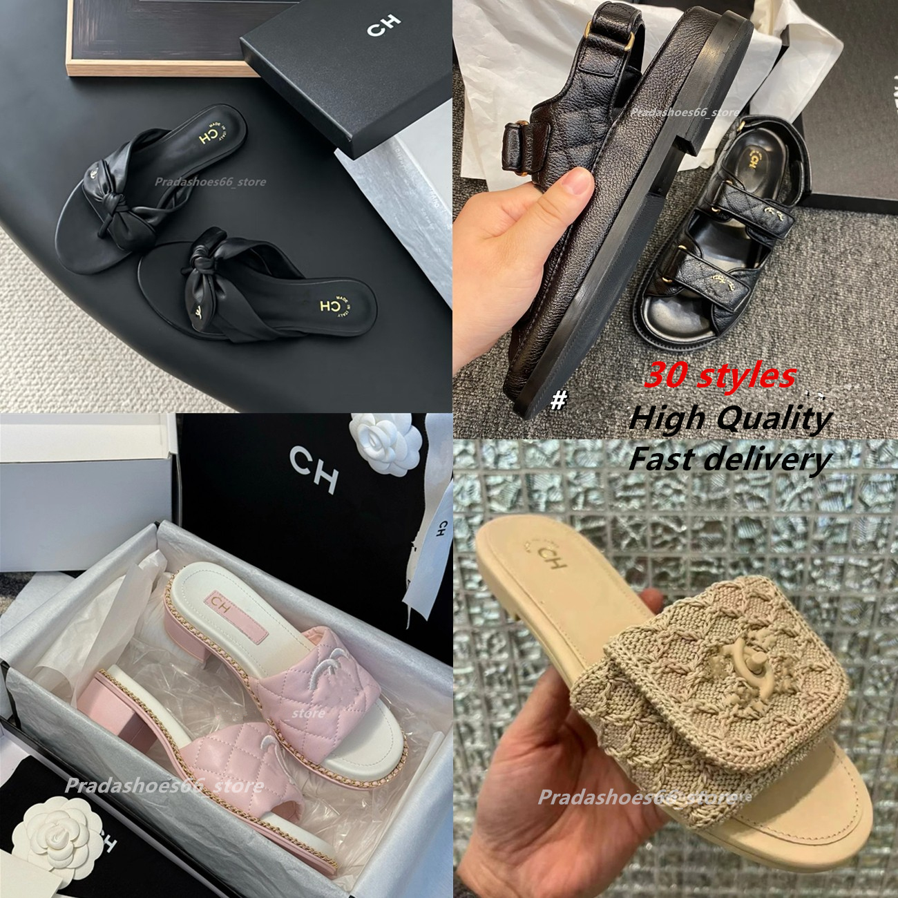 2025 New Designer Women Slippers chan Fashion Famous brand Casual Women Flat Sandals Summer External Wear Sandy Beach Pearl Women Slides ch Tories Shoes Dway