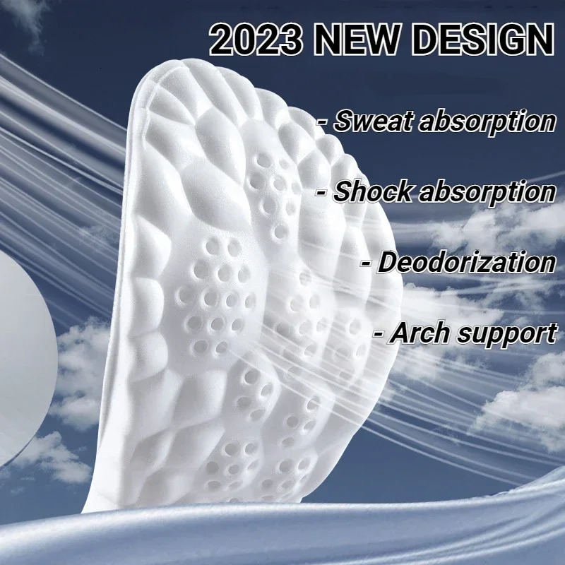 4D Massage Insoles Super Soft Sports Shoes Insole for Feet Running Baskets Shoe Sole Arch Support Orthopedic Inserts Unisex 250408