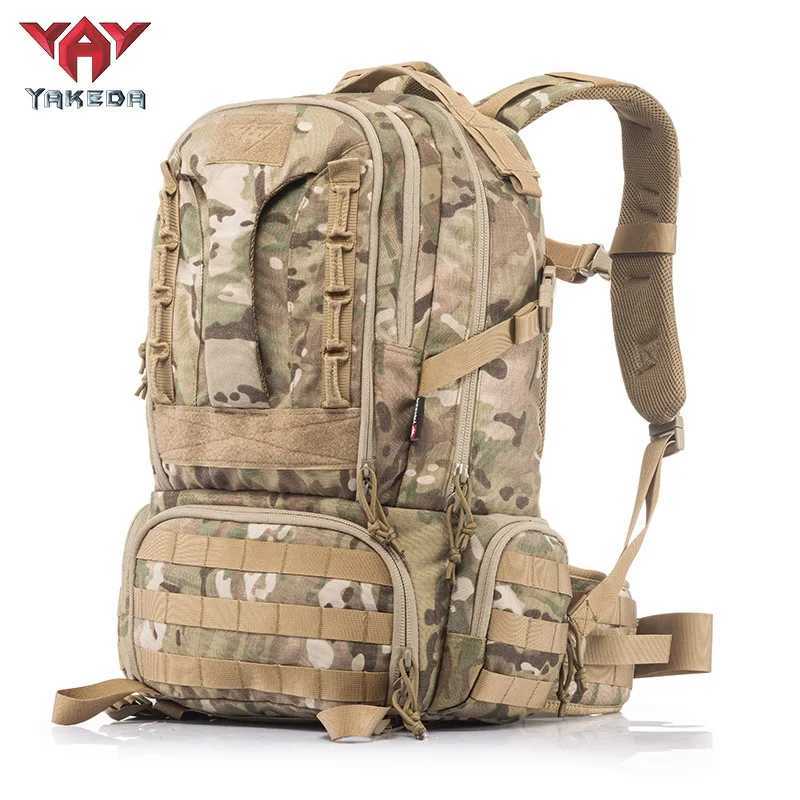 YAKEDA Large Capacity Backpack Multifunctional Tactical Backpack Camouflage Sports Outdoor Bag Mountaineering Camping EquipmentC250407