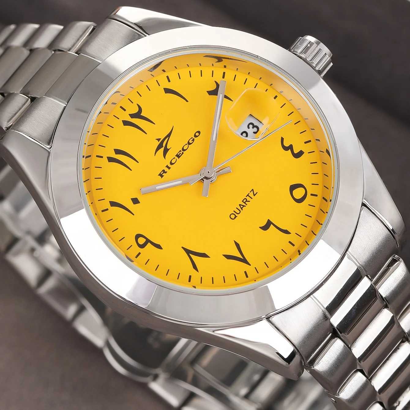 Mens Quartz Watch Luxury Silver Stainless Steel High Quality Mens Fashion Business Leisure Watch Y250407