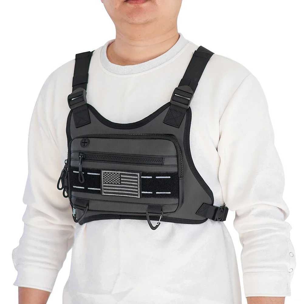 Unisex Sports Chest Bag with Adjustable Straps Tactical Shoulder Backpack Large Capacity Outdoor Cycling Climbing Bag IdogearC250407