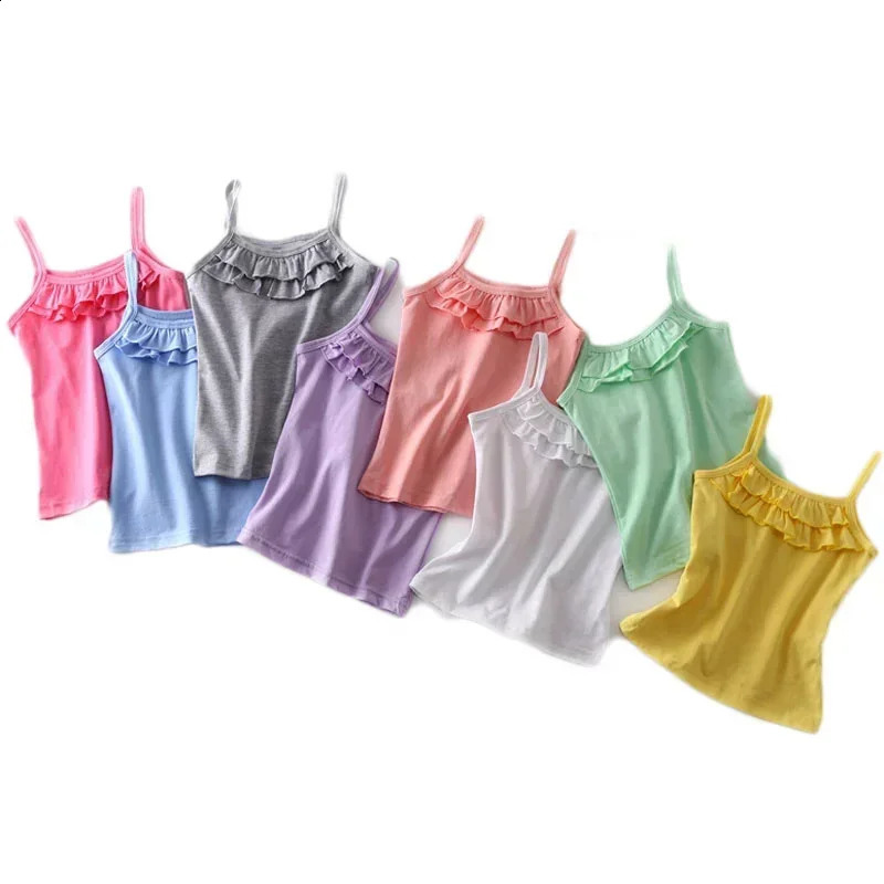 Cotton Girls T Shirt Summer T-shirt For Children Shirts Cartoon Girls Tops Kids Vest Baby Undershirt Singlet 250408