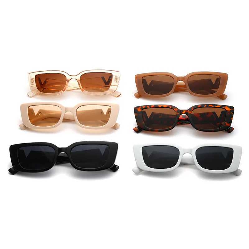 New small frame V-shaped fashionable sunglasses for womens brand designer square sunglasses for womens outdoor casual glasses UV400 W250408