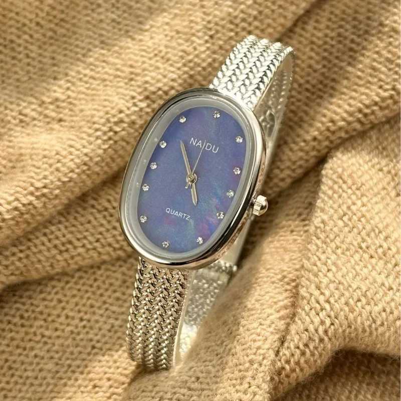 Luxury oval dial Rhinestone watch brand new quartz watch suitable for women adjustable stainless steel strap watch wholesale giftT250408
