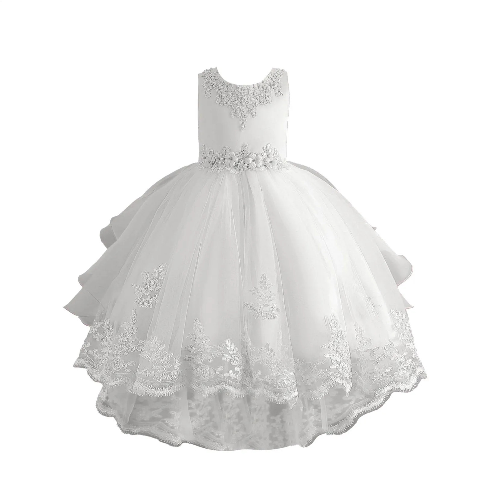 Childrens Dress Train Wedding Dress Girl Flower Child Piano Performance Dress Kids Dress Long Frocks for Girls 4 Years 250408