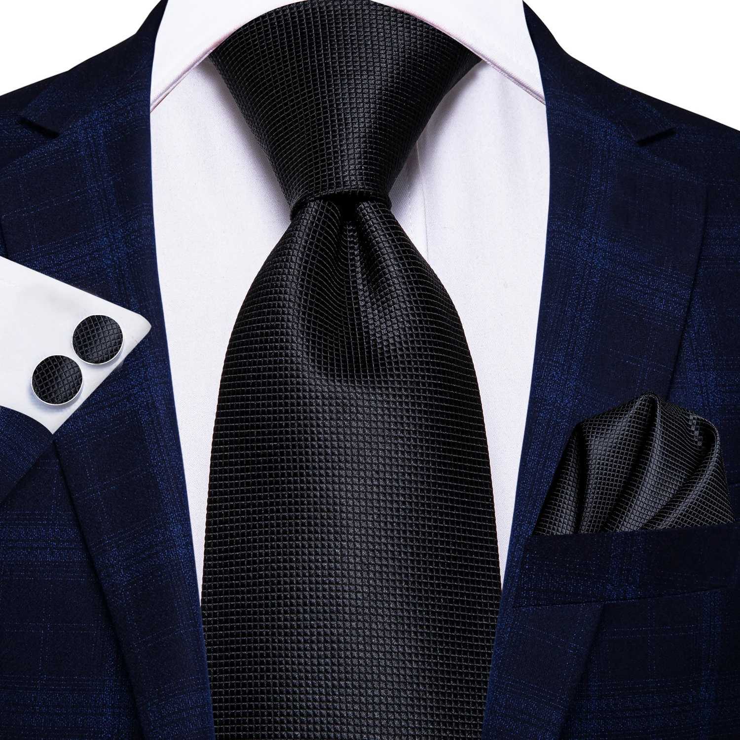 Hi-Tie Blue Business Solid 100% Silk Mens Tie NeckTie 8.5cm Ties for Men Formal Luxury Wedding High Quality Gravata X250407