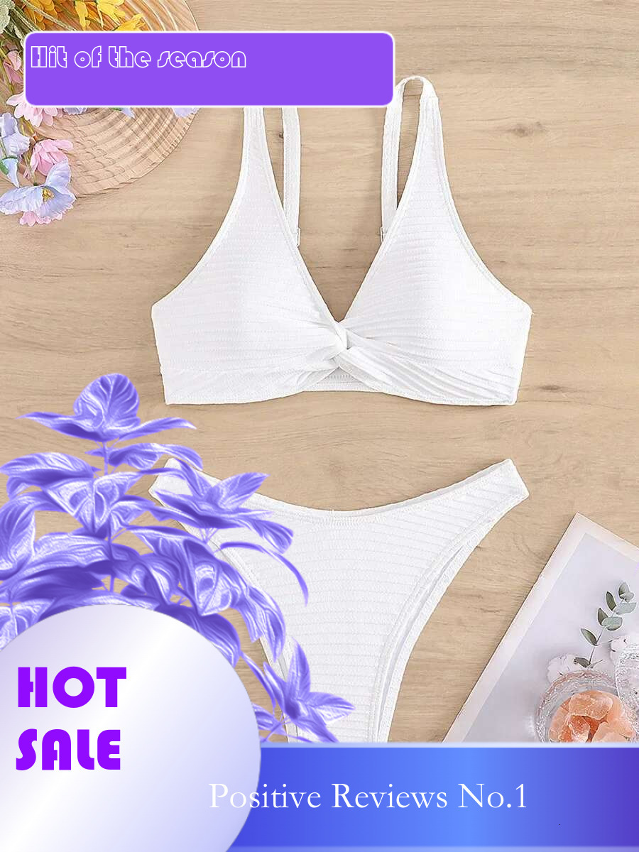 Dongdumaoyi Sexy Front Bow Push Up Bikinis Sets Women White Black Bandage Cross Swimwear Beach Bathing Suit Swimsuit Trajes De Ba O
