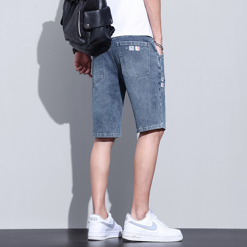 High Quality Hip-hop Embroidered Ripped Vintage Heavy Craft Jeans Shorts Men 240327