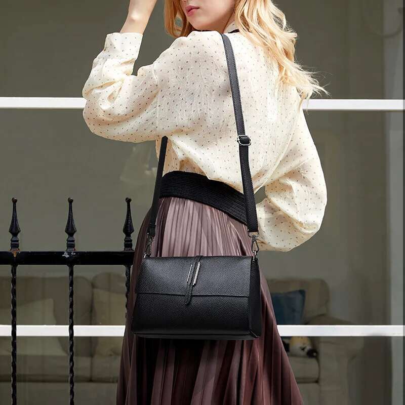 Genuine Crossbody Bag For Women's Versatile Commuting, Cowhide Shoulder Bag, High-Quality Soft Leather Small Handbag