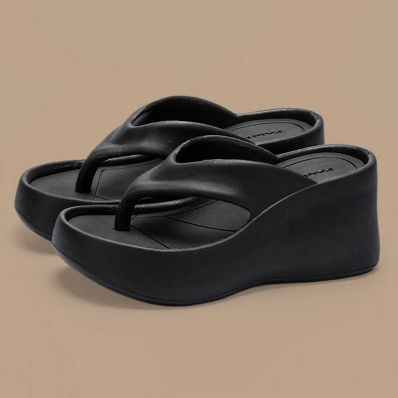Eva thick platform month end flip womens slippers summer shoes 2024 memory foam orthodontic slider clip toe beach flat shoesXJ250407