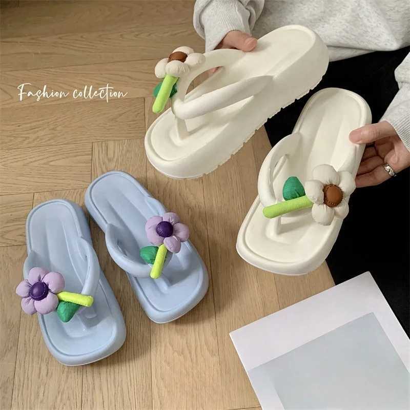 Womens Fi Flower Slide Girl N-Slip Bedroom Sandals 2024 Womens Outdoor Beach Soft Slide Adult Cute EVA Flip CoverXJ250407