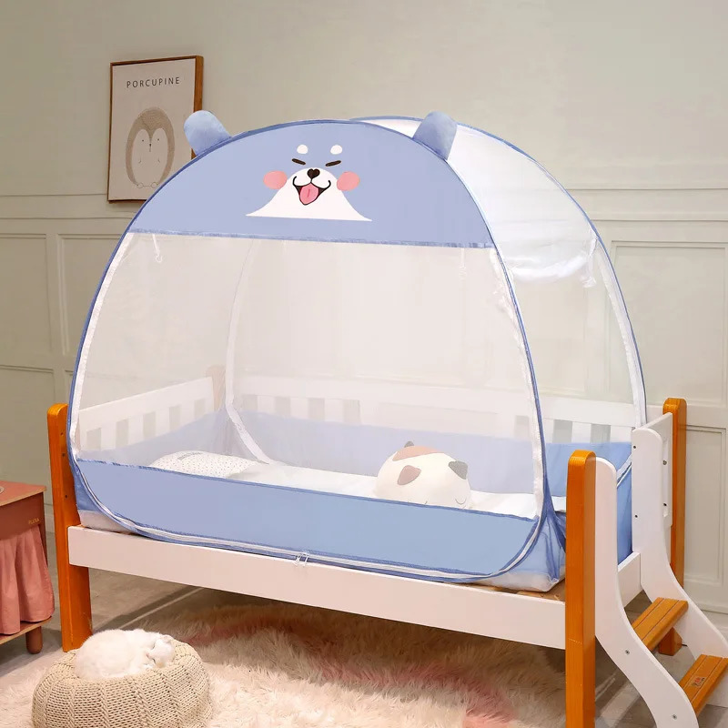 Nordic Style Crib mosquito net portable folding childrens bed universal mosquito net Mongolian yurt type born 2-door mosquito net 250408