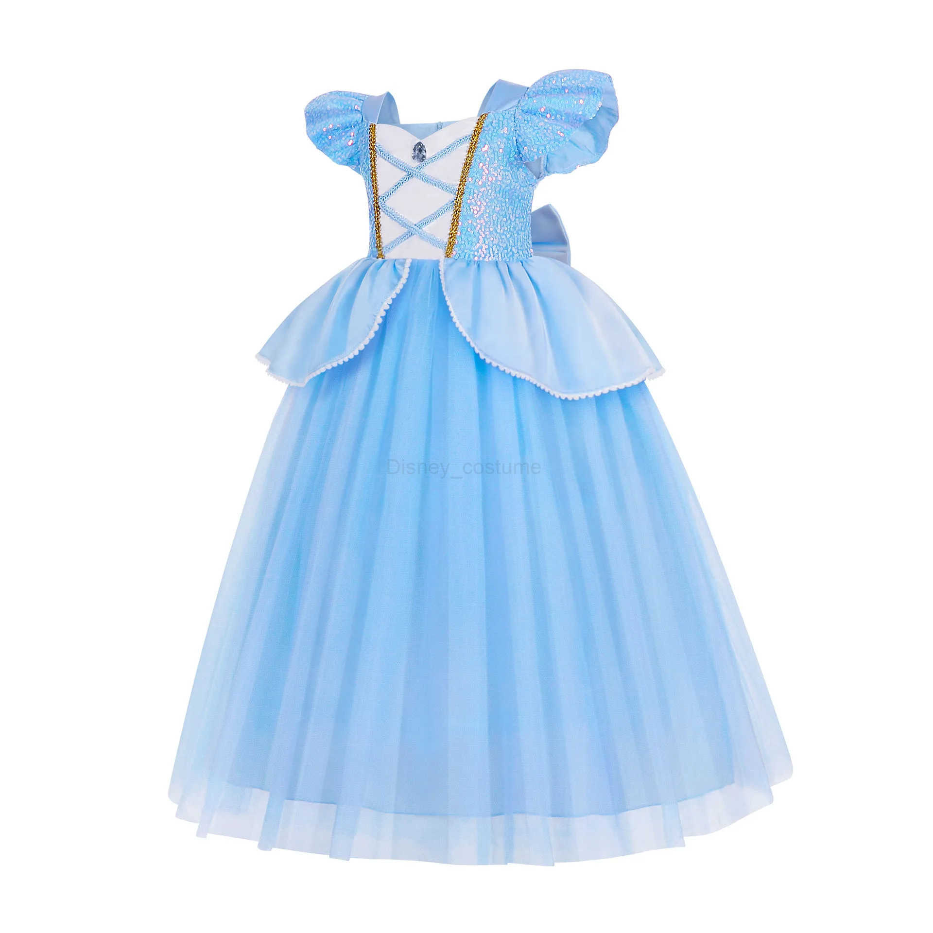 Disney Girl Cinderella Cosplay Dress Up Clothes for Girls Halloween Carnival Party Princess Costume Kids Birthday Wedding Gown X250408