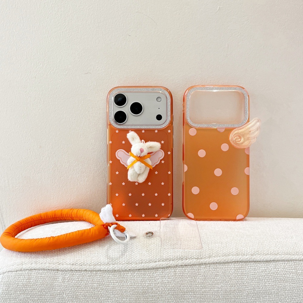 Star Plush Doll Bear Phone Case Compatible with iPhone 17/16 Pro Solid Color Shockproof Cartoon iPhone 15/14