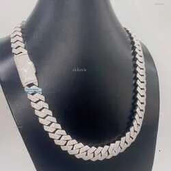 2023 Pass Dia Tester Iced Out 15mm 4 Row Sier 14k Real Gold Plated Vvs1 Moissanite Cuban k Chain Necklace Men