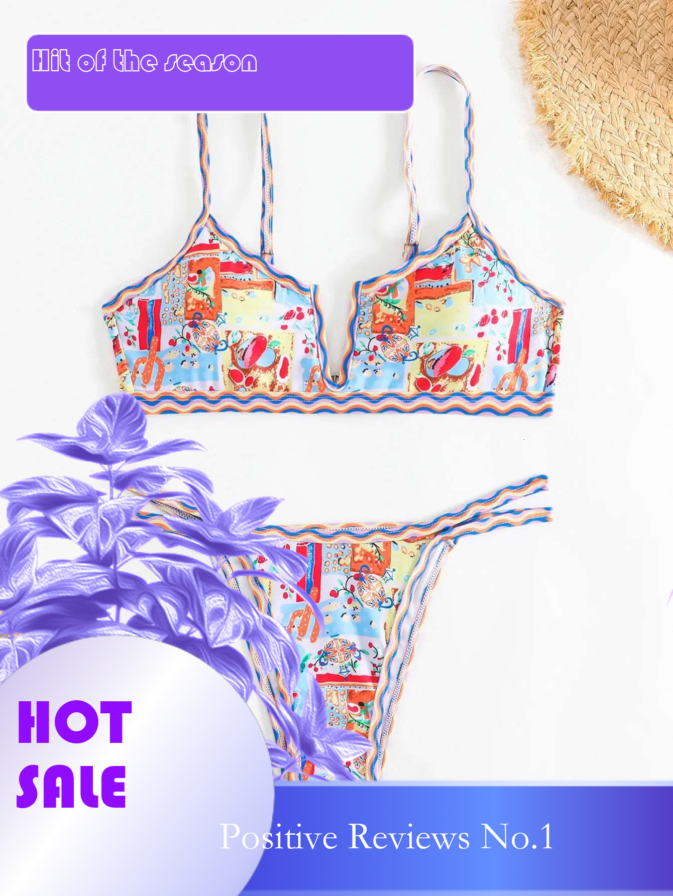Dongdumaoyi Sexy Micro Bikini Women Two Piece Set Ethnic Style Print V Neck Push Up Swimsuit New Beach Bathing Suit Thong Swimwear