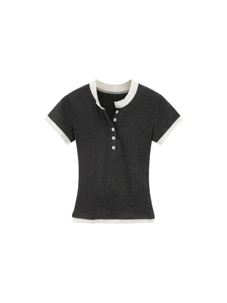 Summer womens T-shirt womens clothing top T-shirt womens crop top T-shirt Y2k Para Mujer Ropa De Mujer Roupas Feminina Traf 250402