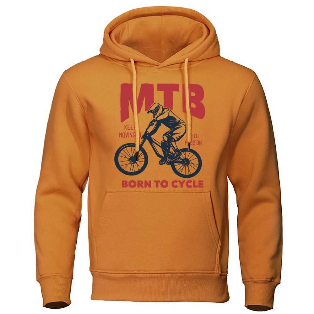Mtb continues to move forward with passion giving birth to Menatums bicycle hoodies fur lining oversized sweatshirts and vintage high-quality tops W25