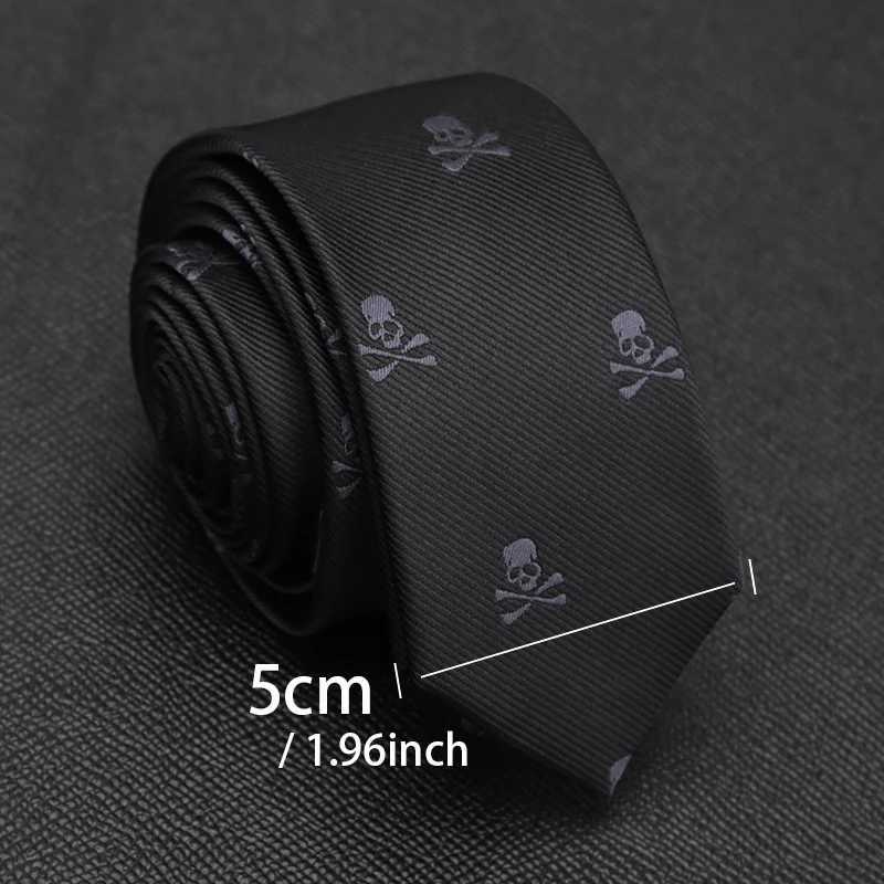 New Slim Skl Ties for Men Wen Classic Polter Black Neckties Fashion Man Tie Wedding Party Cosplay Neckwear Accessories X250407