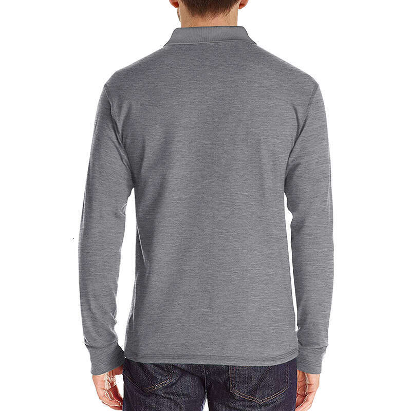 European American long sleeved lapel T-shirt men's autumn and winter base shirt top polo wholesale new casual fashion trend clothing