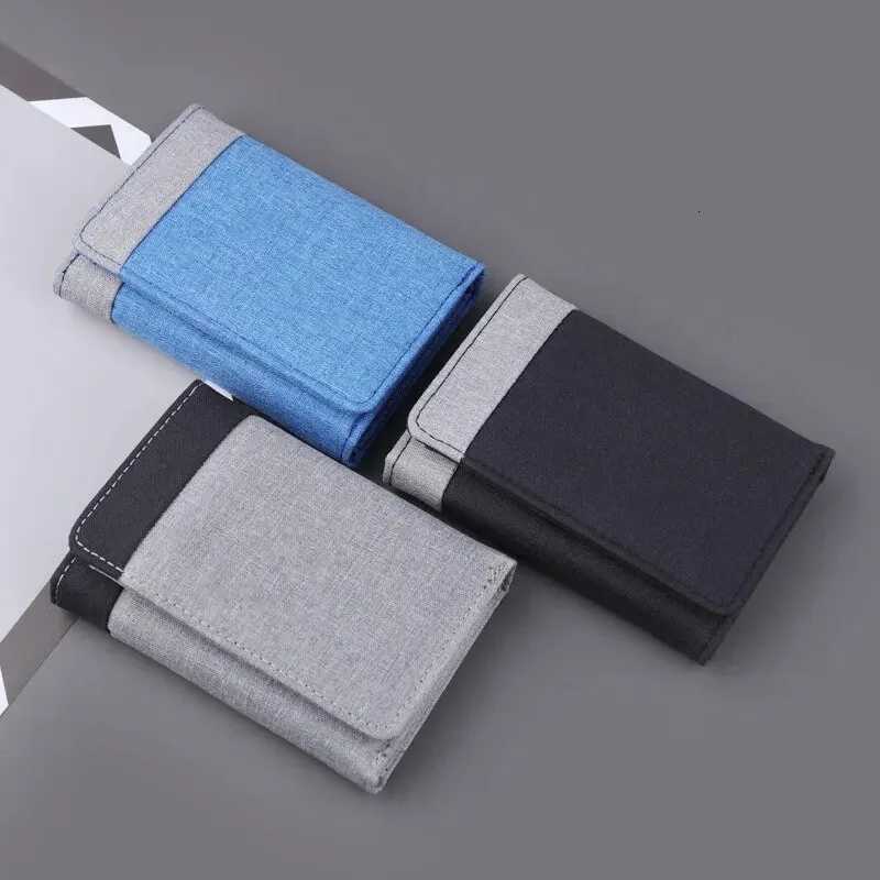 Canvas Men Wallet Black/blue/gray Card Holder Wallet Male Money Bag ID Photo Bank Holder Short Purse Card Case Bag H2511071