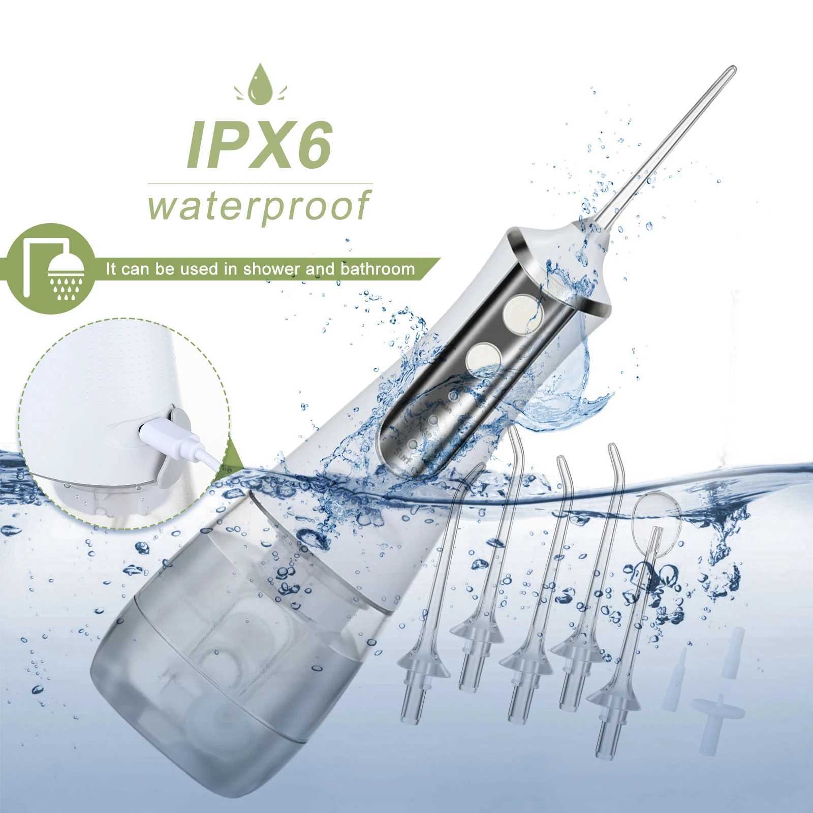 Portable 300ML oral irrigator water brush tartar remover with 5 nozzles and 3 modes waterproof USB charging teeth cleaning tool M250408