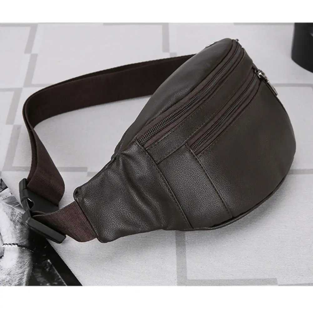 Business leather waist bag multifunctional cAsh wallet outdoor cross body bag waterproof sports bag travel bag Z250407